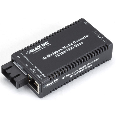 Black Box LGC320A-R5 Gigabit Ethernet to Fiber Industrial Media Converter, Multi-Mode, 850-nm, 0.3 km, SC  